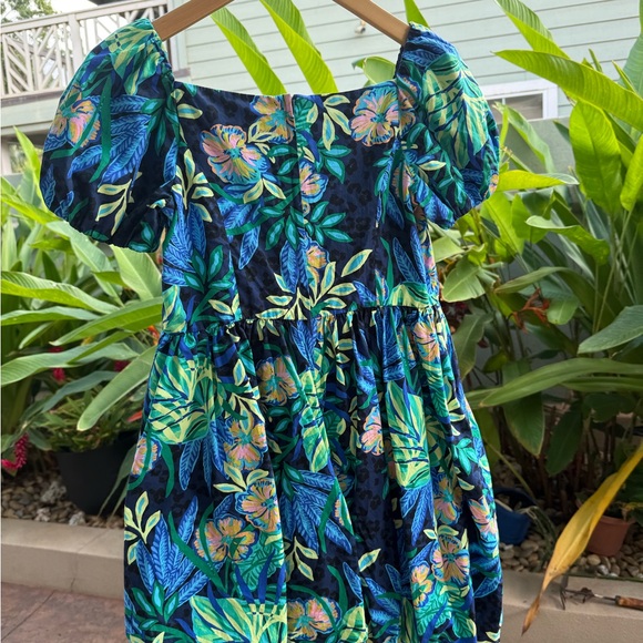 Lilly Pulitzer Vibrant Blue and Green Kids Dress - Picture 5 of 5